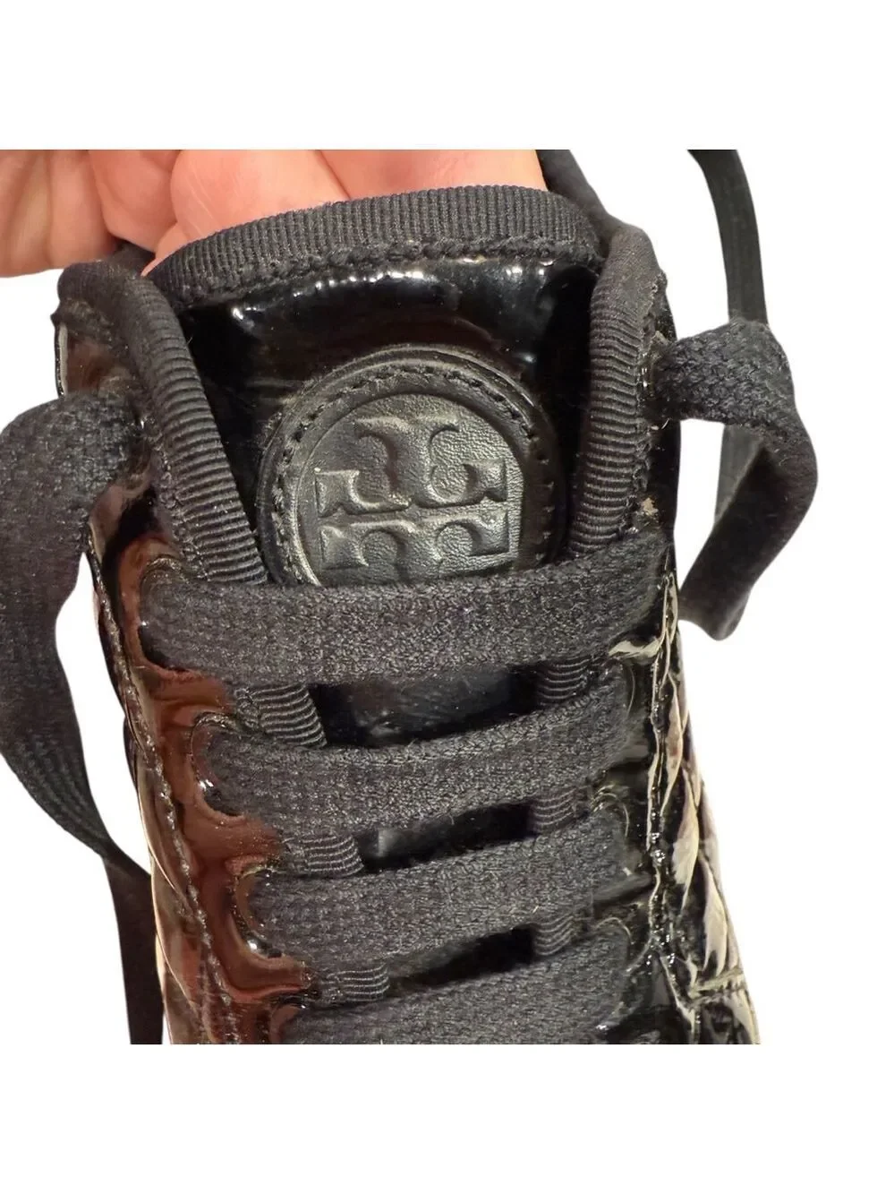 Tory Burch Sneakers Black Quilted 7.5